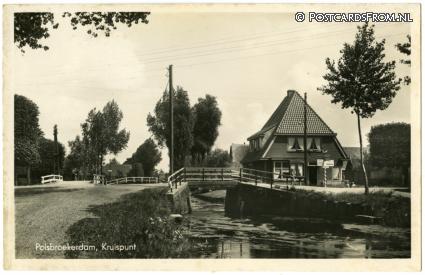 ansichtkaart: Polsbroekerdam, Kruispunt. Huize Anja