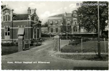 Assen, Militair Hospitaal a.d. Witterstraat ansichtkaart: Assen, Militair Hospitaal a.d. Witterstraat