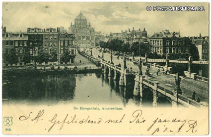 Amsterdam, De Hoogesluis ansichtkaart: Amsterdam, De Hoogesluis