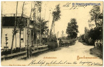 Haarlemmermeer, Schinkelsluis. Cafe ansichtkaart: Haarlemmermeer, Schinkelsluis. Cafe