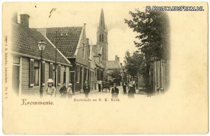 Krommenie, Zuideinde en R.K. Kerk ansichtkaart: Krommenie, Zuideinde en R.K. Kerk
