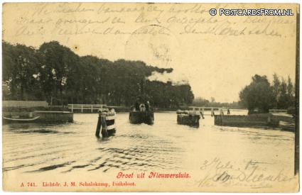 ansichtkaart: Nieuwersluis, Groet uit