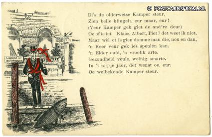 Kampen, De Groetenisse uut. Ligplaats van Beurtschepen op Amsterdam ansichtkaart: Kampen, De Groetenisse uut. Ligplaats van Beurtschepen op Amsterdam