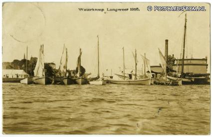 ansichtkaart: Langweer, Waterkamp 1916