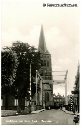 ansichtkaart: Maarssen, Vechtbrug met Kath. Kerk