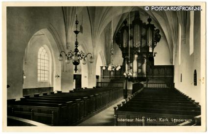 ansichtkaart: Loppersum, Interieur Ned. Herv. Kerk