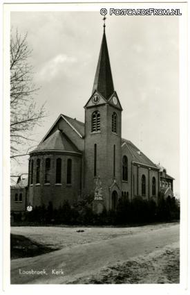 ansichtkaart: Loosbroek, Kerk