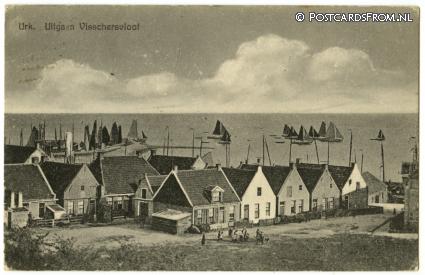 Urk, Uitgaan Visschersvloot ansichtkaart: Urk, Uitgaan Visschersvloot