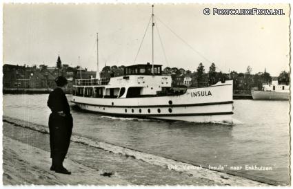 Urk, Vertrek 'Insula' naar Enkhuizen ansichtkaart: Urk, Vertrek 'Insula' naar Enkhuizen