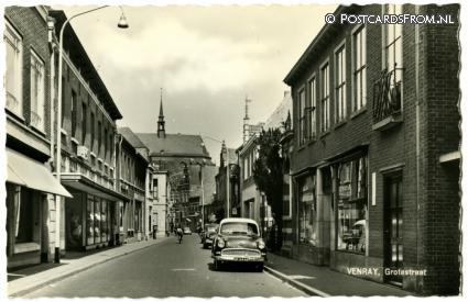 ansichtkaart: Venray, Grotestraat
