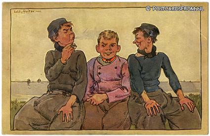 Volendam, Willy Sluiter. Jong Volendam ansichtkaart: Volendam, Willy Sluiter. Jong Volendam