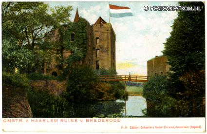 ansichtkaart: Santpoort, Omstr. v. Haarlem. Ruine v. Brederode