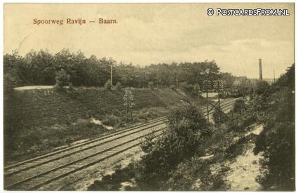 ansichtkaart: Baarn, Spoorweg Ravijn