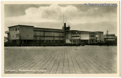 Purmerend, Stadsziekenhuis voorzijde ansichtkaart: Purmerend, Stadsziekenhuis voorzijde