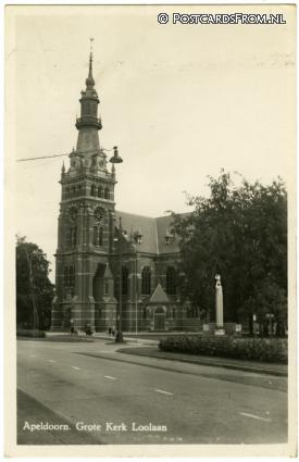 ansichtkaart: Apeldoorn, Grote Kerk Loolaan
