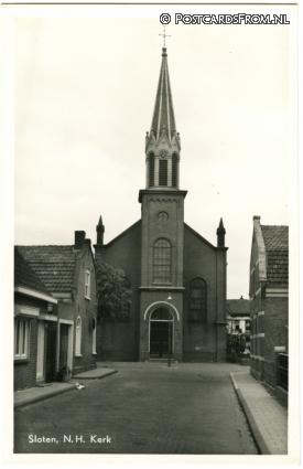 Sloten NH, N.H. Kerk ansichtkaart: Sloten NH, N.H. Kerk