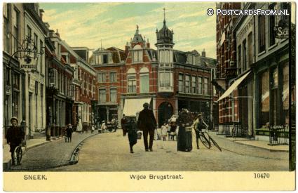 ansichtkaart: Sneek, Wijde Brugstraat