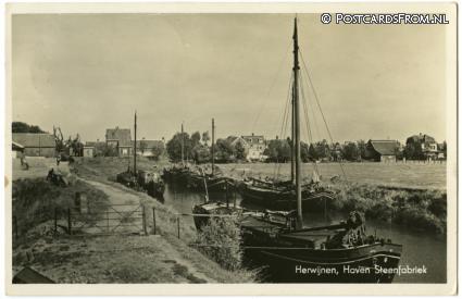 ansichtkaart: Herwijnen, Haven Steenfabriek