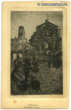 ansichtkaart: Rotterdam, Delftsche Poort