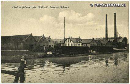 ansichtkaart: Bad Nieuweschans, Carton fabriek 'de Dollard'