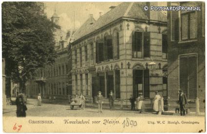 Groningen, Kweekschool voor Meisjes ansichtkaart: Groningen, Kweekschool voor Meisjes