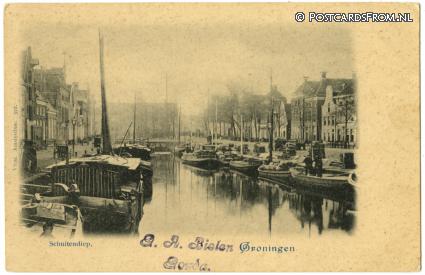 Groningen, Schuitendiep ansichtkaart: Groningen, Schuitendiep