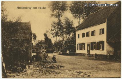 Mesch, Mescherbrug met smidse ansichtkaart: Mesch, Mescherbrug met smidse