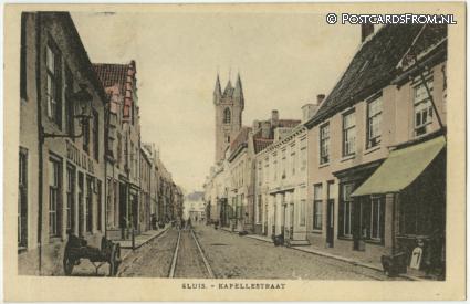 ansichtkaart: Sluis, Kapellestraat