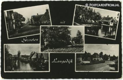ansichtkaart: Langedijk, Groeten uit