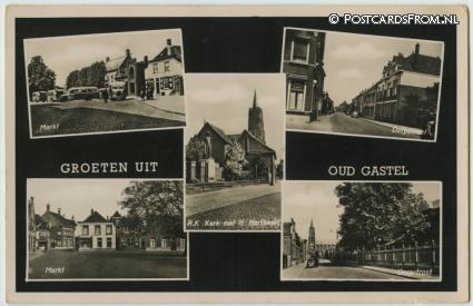 ansichtkaart: Oud Gastel, Groeten uit