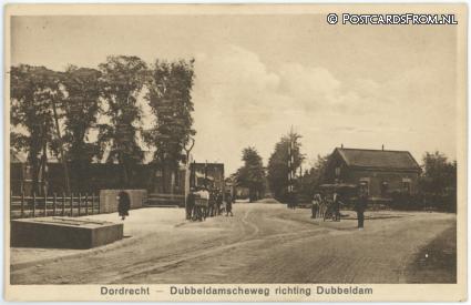 ansichtkaart: Dordrecht, Dubbeldamscheweg richting Dubbeldam