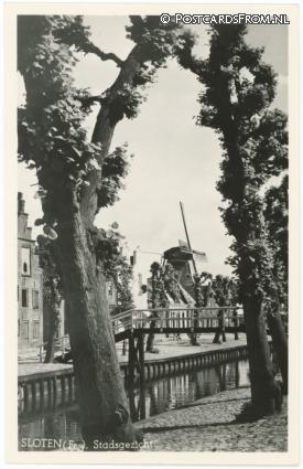 ansichtkaart: Sloten FR, Stadsgezicht
