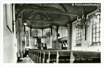Oud-Vossemeer, Interieur Ned. Herv. Kerk ansichtkaart: Oud-Vossemeer, Interieur Ned. Herv. Kerk