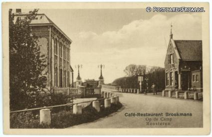 ansichtkaart: Roosteren, Cafe-Restaurant Broekmans. Op de Camp