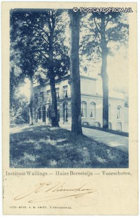 ansichtkaart: Voorschoten, Instituut Wullings - Huize Beresteijn