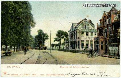 ansichtkaart: Rijswijk ZH, Haagweg met Cafe 'Leeuwendaal'