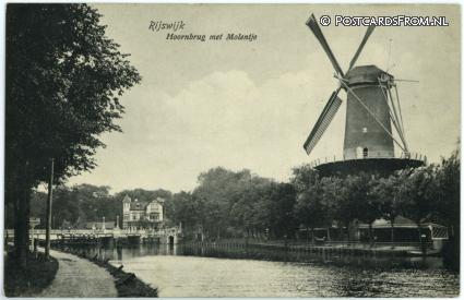 ansichtkaart: Rijswijk ZH, Hoornbrug met Molentje