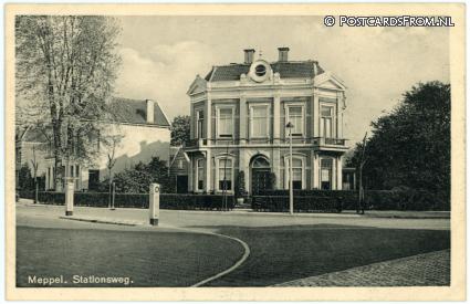 ansichtkaart: Meppel, Stationsweg