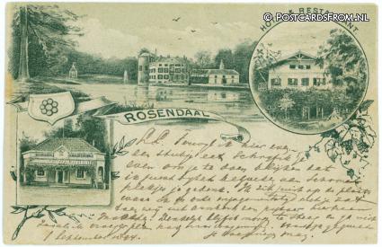 Rozendaal, Hotel en Restaurant. Wijnhandel Kraijesteijn ansichtkaart: Rozendaal, Hotel en Restaurant. Wijnhandel Kraijesteijn