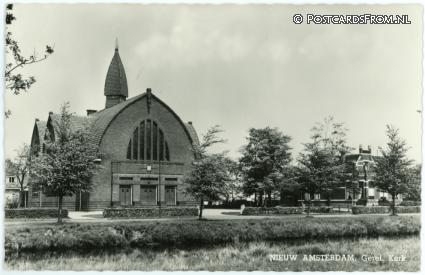 ansichtkaart: Nieuw-Amsterdam, Geref. Kerk