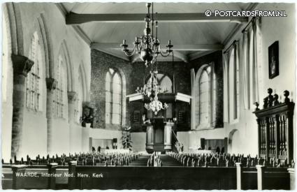 Waarde, Interieur Ned. Herv. Kerk ansichtkaart: Waarde, Interieur Ned. Herv. Kerk