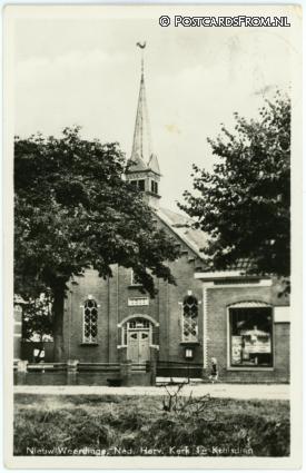 Nieuw-Weerdinge, Ned. Herf. Kerk 1e Kruisdiep ansichtkaart: Nieuw-Weerdinge, Ned. Herf. Kerk 1e Kruisdiep