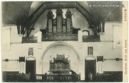 ansichtkaart: Lollum, Gereform. Kerk van binnen