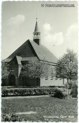 ansichtkaart: Woldendorp, Geref. Kerk