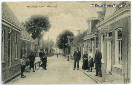 ansichtkaart: Koudum, Hoofdstraat