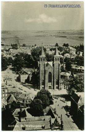 Arnhem, St. Walburgskerk ansichtkaart: Arnhem, St. Walburgskerk