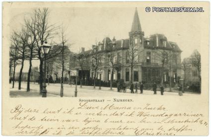 Nijmegen, Spoorstraat ansichtkaart: Nijmegen, Spoorstraat