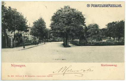 Nijmegen, Stationsweg ansichtkaart: Nijmegen, Stationsweg