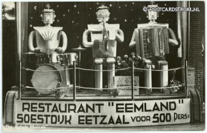 ansichtkaart: Soestdijk, Restaurant 'Eemland', van Weerdestraat 60. The Robots Musicals