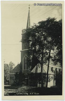 ansichtkaart: Leimuiden, R.K. Kerk